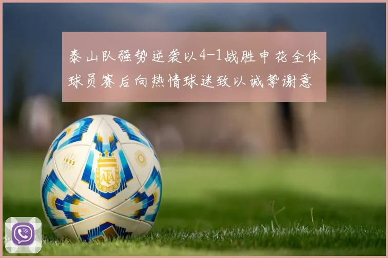 泰山队强势逆袭以4-1战胜申花全体球员赛后向热情球迷致以诚挚谢意